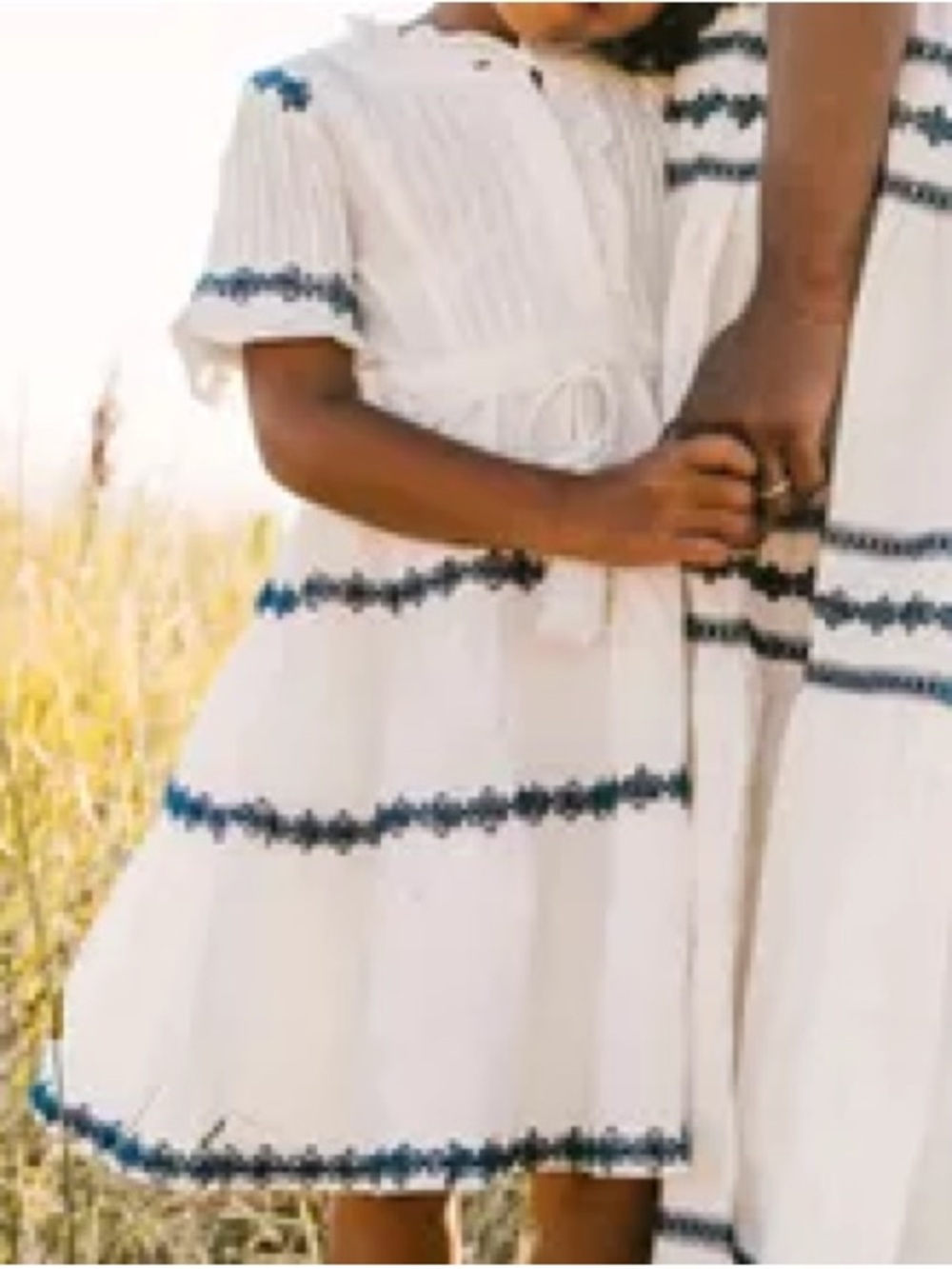 Ivy City Co Santorini tiered dress, 100%, cotton, embroidered flower details. - Picture 7 of 13
